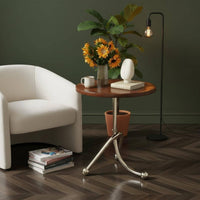 Round Side Table Nordic Design Chrome Leg Side Table Space Saving