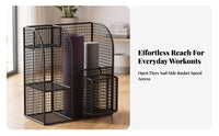 Removable Exercise Mat Mat Holder | Freestanding Metal Frame, Open-Grid Construction, Workout Gear Organizer