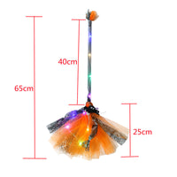 LED Witch Broom for Halloween Party, Glow in Dark, Cosplay Prop