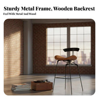 Saddle-Seat Stool Nordic Theme & Appearance Saddle Seat Bar Stool Utilitarian Design Minimalist Design for Homeowners, Kitchen