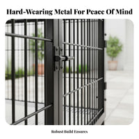 SturdyDuty Bar Enclosure Easy to Clean Dog Kennel Large Space Rust-Resistant for Small Pet Owners, Groomers, Home, Backyard