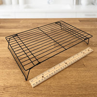 Folding Cooling Rack, 25cm Square Cake Rack, Non-Stick Carbon Steel, Matte Black Baking Accessories for Hobby Bakers