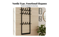 Nordic Design Multi-Hook Rack Space-Saving Adjustable Peg Coat Hanger Sturdy Wall Organizer Easy to Install for Design Enthusiasts, Homeowners, Entryway, Hallway, Bedroom, Living Room