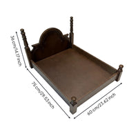Solid Wooden Cat Bed Four-Season Use Solid Wood Dog Luxury Bed Look Animal Furniture for Cats, Dogs