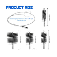 5 Pieces Pipe Cleaning Brush Set Deburrring Maintenance Tool Stainless Steel