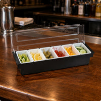 Divided Condiment Container with Lid 5 Compartment Food Tray Preservation