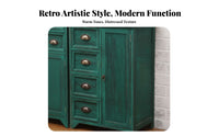 Bedside End Table Mediterranean Look 2-Door Nightstand with Drawer Vintage design sturdy Construction for Apartment Dwellers