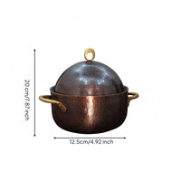 Hammered Copper Soup Pot Domed Lid Cookware Food Safe