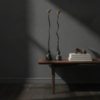 2 Pieces Candlestick Holder with Wavy Stem Elegant Candle Centerpiece Sleek