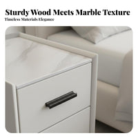 Nightstand with Drawers Space-Saving 2-Drawer End Table Compact Size for Renters