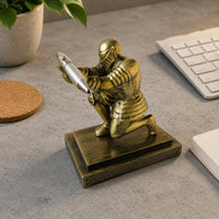 Knight Pen Holder Decorative Armored Knight Desk Ornament Gift Idea