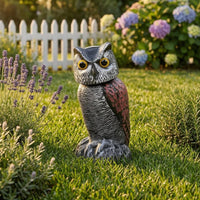 Rotating Owl Statue Textured Feathers House Decoration Painted Finish Home Decor