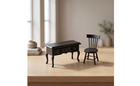 1/12 Dollhouse Desk and Chair Set 1:12 Scale Dollhouse Desk with Chair Three-Drawer for Collectors