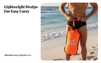 Aquatic Buoy Dry Bag Waterproof Storage Double Tow Buoy Swimming Safety Buoy Adjustable Waist Belt Inflatable Aquatic Buoy