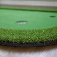 Grass-Textured Golf Putting Mat with Cups Non-Slip Indoor Putting Green with Flags Slim-Profile Compact for Golfers