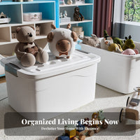 Lidded nested Bin Large Capacity Household Storage Stackable with Lid for Families, Office Workers, Playroom, Closet, Shelves