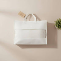 Pillow Storage Bag Dustproof Nonwoven Zippered Pouch Breathable Clear Window Storage Bin for Wardrobe