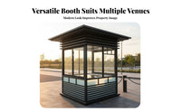 Stylish Guard Booth Weatherproof Prefabricated Guard Cabin Steel Frame Sentry Post for Factory Gates, Building Entrances, Construction Sites