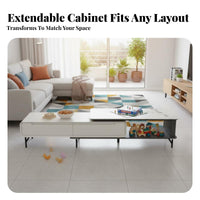 Rectangular Coffee Table High-Temperature Resistant Rectangular Coffee Table with Drawers Large Storage Capacity Living Room Furniture for Lounge Area