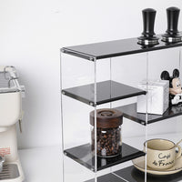 Stainless Steel and Acrylic Desktop Cup Holder, Multi-layer Display Rack, Modern Simple Style