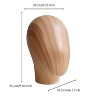 Mannequin Head with Wood-Grain Finish Countertop Hat Display Stand Professional