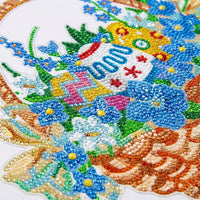 DIY Crystal Art Wreath Single-Sided Design Easter Hanging Decoration Sparkling Rhinest Single S DIY Rhinest Single Art Wreath for Crafters, Teens