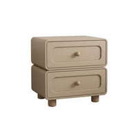 Streamlined Contemporary Design 2-Drawer End Table space-saving Size Nightstand Rounded Corners Storage Cabinet Multi-Purpose for Apartment Dwellers, Homeowners, Bedroom, Small Spaces, Dorm Room, Entryway