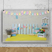 Easter Photo Background Print Easter Party Background Bright Colors Spring Garden Backdrop for Kids, Infant Shower, Video Production, 120×80CM
