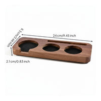 Walnut Tamper Station Solid Wood Coffee Tamping Stand Multi-Slot Design