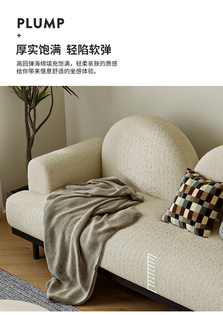 奶油风小户型卧室客厅布艺沙发网红服装店民宿公寓直排双人小沙发