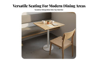 Easy to Clean Upholstery Rattan Booth Seating Set Modern Minimalist Design Solid Wood Dining Booth Nordic Design Wooden Cafe Table and Chair Set for Restaurant Owners, Interior Designers, Coffee Shop, Bar, Eatery, Lounge