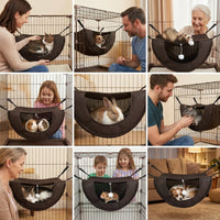 Cat Hammock for Cage, Breathable Mesh Cat Hammock and Textile Cat Swing, Hanging Indoor Bed Accessory for Secure Cage Resting, Hammock Hanging
