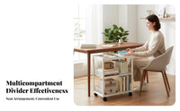 Rolling Book Cart Movable bookcase Space-Saving for Bedroom, Students, educators