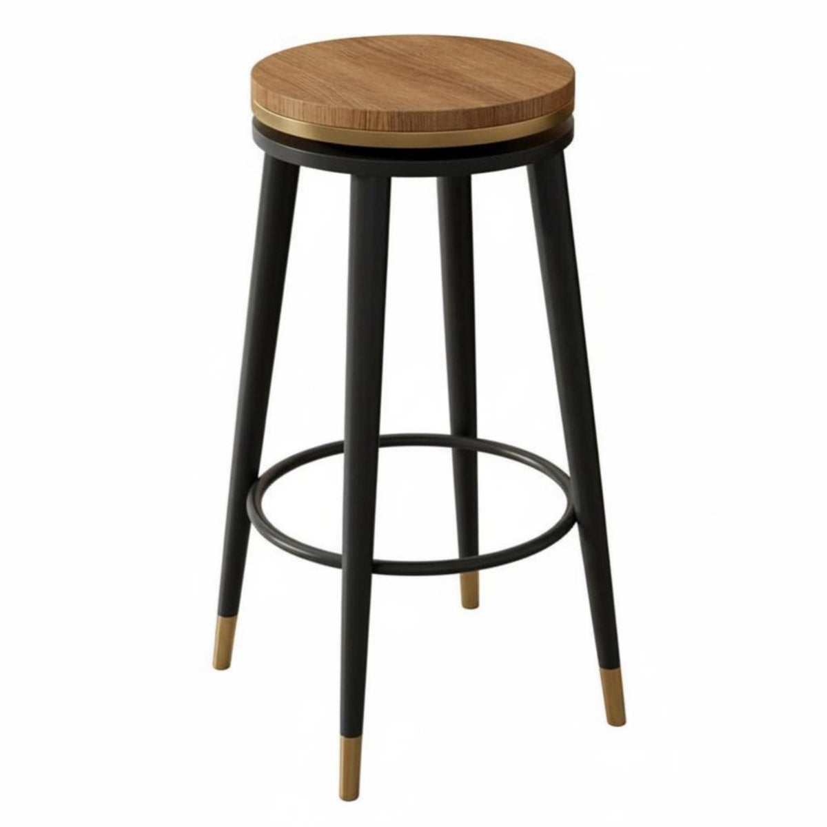 Padded Swivel Counter Stool with Footrest Bar Chair Long-Lasting Construction