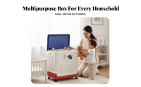 Wheeled Bin with hinged lid Lid Large Capacity Toy Chest Dustproof for Living Room