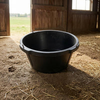 Rubber Feed Bucket Black Feed Bucket Wide Edge Farm Supply for Livestock Use