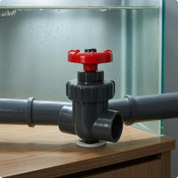Aquarium Gate Valve Red Handwheel PVC Gate Valve