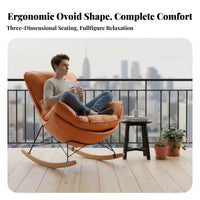 Upholstered Rocking Chair Nordic and Design Upholstered Eggshell Lounger Padded Seat Breathable Padding for Parents, Bedroom