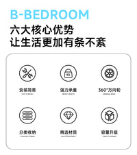 Babyview收纳柜抽屉式家用加厚储物柜子多层夹缝置物柜卧室床头柜 40面宽收纳柜-三层【升级加厚 一体免安装】