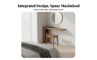 Retractable Vanity and Cabinet Combo Space-Saving Extendable Vanity Set