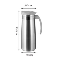 Brushed Metal Stainless Steel Water Pitcher Cold Stainless Steel Water Jug Modern Beverage Pitcher Elegant for Hosts, Servers, Kitchen