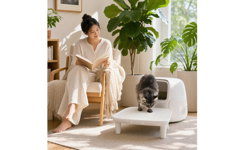Smart Litter Box Anti-Splash Self-Cleaning Litter Box Pet Supply Enclosed Large Capacity for Cats, Indoor