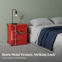 Shipping Container Nightstand manufacturing-inspired design Bedside Nightstand Lockable