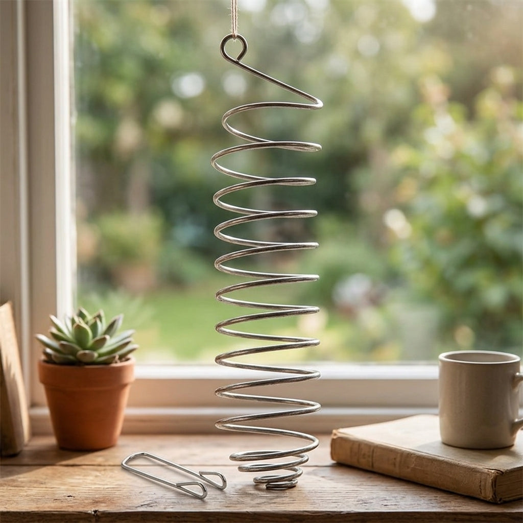 Fruit Fork for Birds, Stainless Steel Vegetable Holder and Avian Delicacy Holder, Hanging Feeder with Carabiner and Threaded Disk Foraging Tool