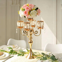 5-Head Candlestick Holder Gold-Toned Home Decor Metal