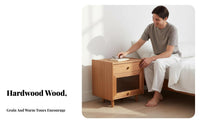 Single-Drawer Nightstand Japanese design Bedside Table adaptable for Small Spaces