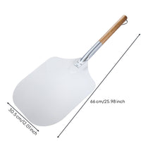 Aluminum Pizza Peel Long-Handled Pizza Paddle with Wood Handle Flat Kitchen Tool for Culinary Artists