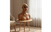 Mannequin Head with Shoulders Skin-Tone Female Display Bust Female Mannequin Head for Jewelers
