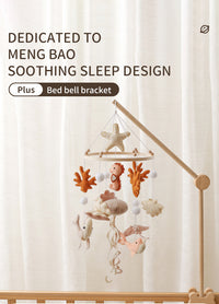 Wooden Crib Mobile with Bracket for Newborn Baby Bed