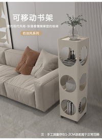 旋转书架360度书柜可移动儿童收纳架家用客厅铁艺墙角落地置物架 SJ201-黑色-30*30*152.5